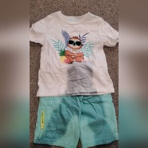 Gymboree White and Aqua Kids Matching Set